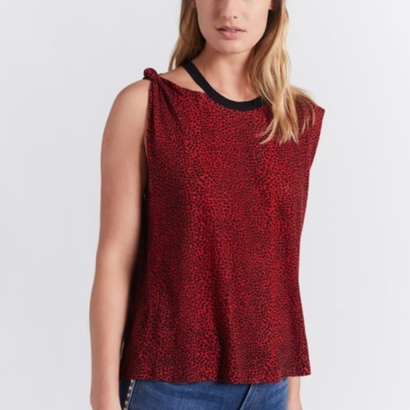 Current Elliott Women's The  Sonic Tank Red Leopard - Picture 2 of 2